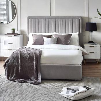 Savannah Grey Fabric Bed - Sizes Available