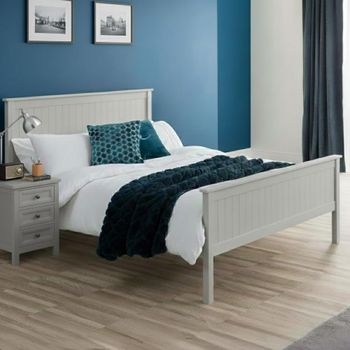 Maine Grey Panel Bed - Sizes Available