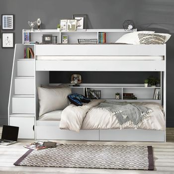 Camelot Staircase White Bunk Bed