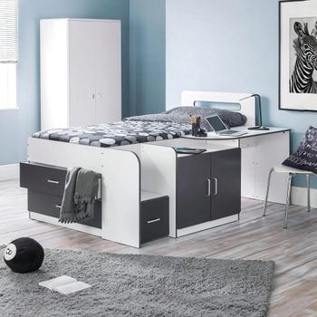 Cookie Cabin White and Black Bed