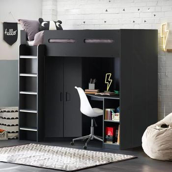 Hercules Black Highsleeper Bed