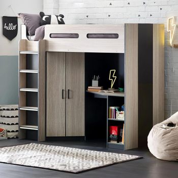 Hercules Wood Effect Highsleeper Bed