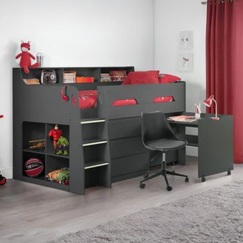 Jupiter Midsleeper Dark Grey Bed