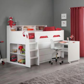 Jupiter Midsleeper White Bed