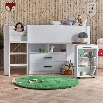 Otis Midsleeper White Bed