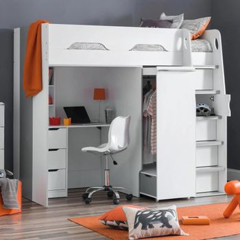 Pegasus White Highsleeper Bed