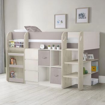Saturn Midsleeper White and Taupe Bed