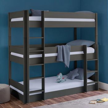 Trio Dark Grey 3 Level Bunk Bed