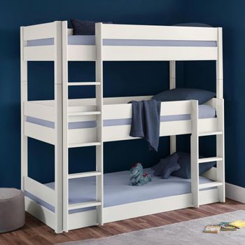 Trio White 3 Level Bunk Bed