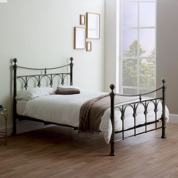 Gage Antique Nickel Metal Bed - 4ft 6in Double