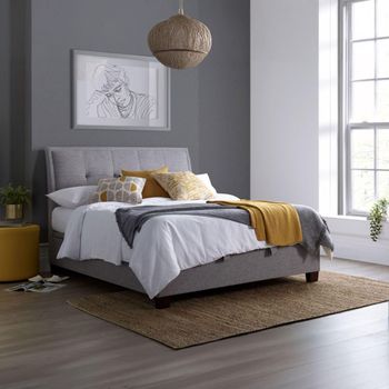 Accent Ottoman Storage Bed - Marbella Grey Fabric - 4ft 6in Double