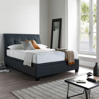Accent Ottoman Storage Bed - Pendle Slate Fabric - Sizes Available