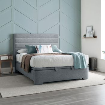 Appleby Ottoman Storage Bed - Marbella Grey Fabric - Sizes Available