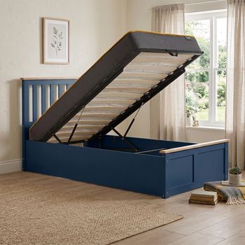 Phoenix Navy Blue 3ft Single Ottoman Storage Bed