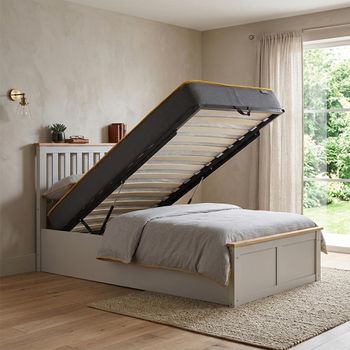 Phoenix Pearl Grey 3ft Single Ottoman Storage Bed
