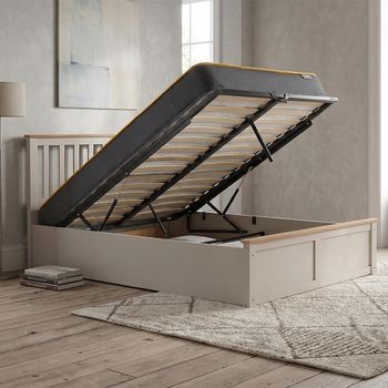 Phoenix Pearl Grey 4ft 6in Double Ottoman Storage Bed