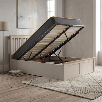 Phoenix Pearl Grey 4ft Small Double Ottoman Storage Bed
