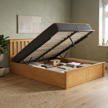 Phoenix Oak 5ft King Size Ottoman Storage Bed