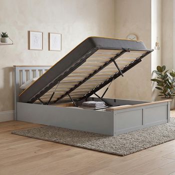Phoenix Stone Grey 5ft King Size Ottoman Storage Bed