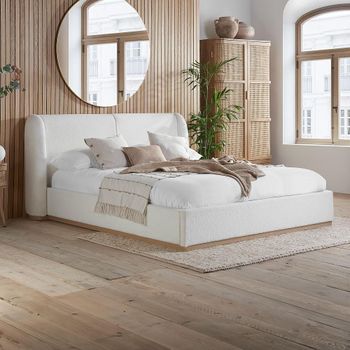 Eden White Fabric Bed - Sizes Available