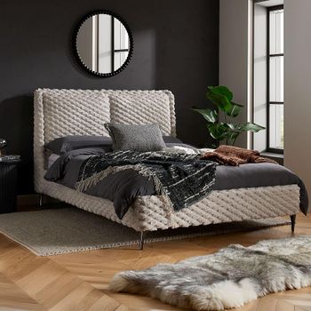 Tilly White Fabric Bed - Sizes Available