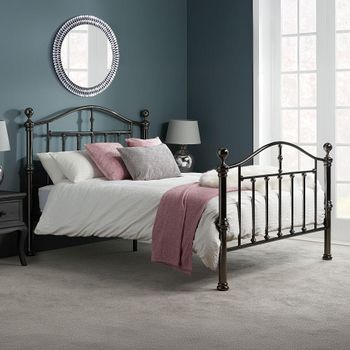 Victoria Silver Metal Bed - Sizes Available