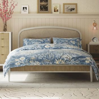Abbeydale Soft Natural Painted and Fabric Bed - Sizes Available
