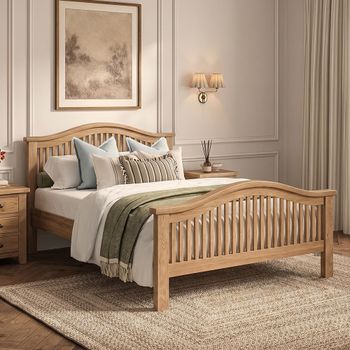 Appleby Oak Slatted High Foot End Headboard - Sizes Available