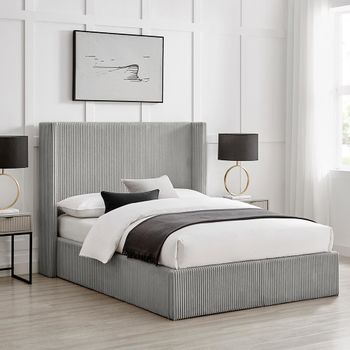 Gibson Ottoman Storage Bed - Grey Fabric - Sizes Available