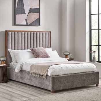 Whitmore Grey Fabric Bed - Sizes Available