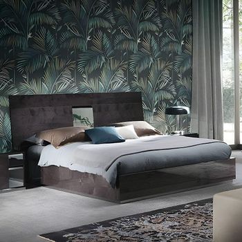 Heritage Italian Dark Velvet Birch High Gloss Bed - Sizes Available