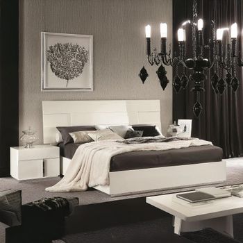 Canova Italian White Gloss Bed - Sizes Available
