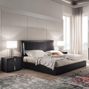 Etna Italian Black Pine Eco Veneer 5ft King Size Bed