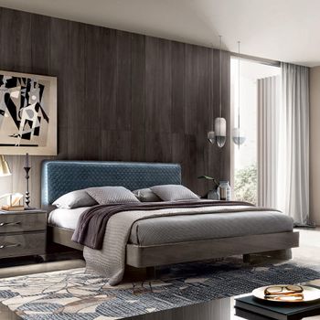 Maia Italian Blue and Silver Birch 5ft King Size Bed