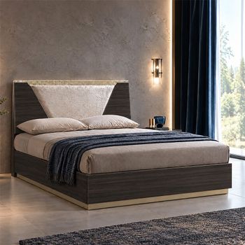 Smart Italian Walnut Fabric Headboard - Sizes Available