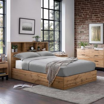 Bali Oak Ottoman Storage Bed - Sizes Available