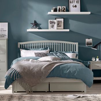 Ashby Soft Grey Slatted Bed - Sizes Available