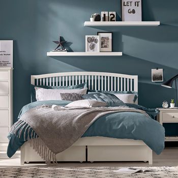 Ashby White Slatted Bed - Sizes Available