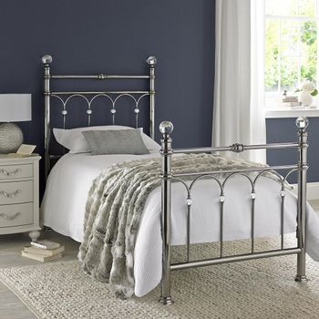 Krystal Antique Nickel Metal 3ft Single Bedstead