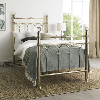 Krystal Champagne Brass Metal 3ft Single Bedstead