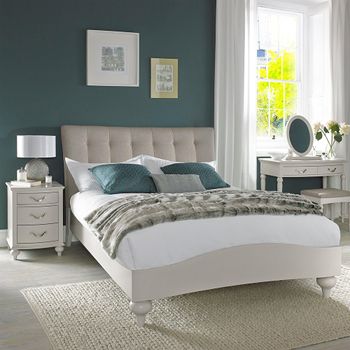 Montreux Soft Grey and Pebble Grey Fabric 5ft King Size Bed