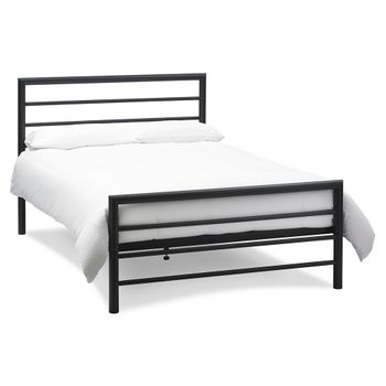 Urban Matt Black Metal 4ft Small Double Bedstead