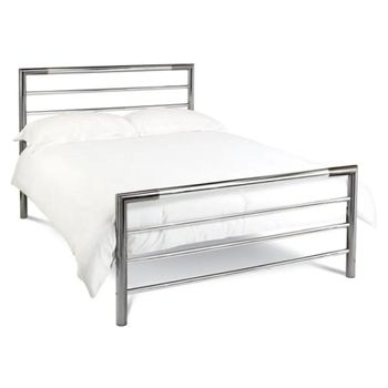 Urban Shiny Nickel and Black Nickel Metal 3ft Single Bedstead