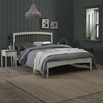 Whitby Scandi Oak and Soft Grey Low Footend Bedstead - Sizes Available