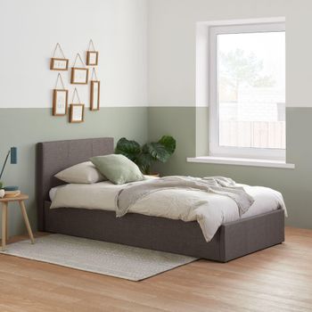 Berlin Grey Fabric Ottoman Storage Bed - Sizes Available