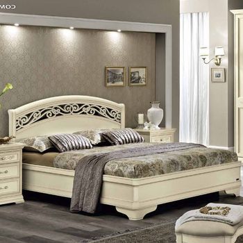 Torriani Italian Ivory Botticelli 6ft Queen Size Bed