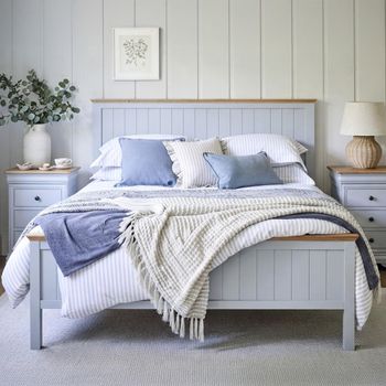 Chantilly Grey Painted Wood Bed - Sizes Available