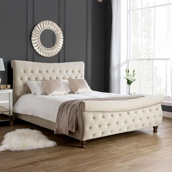 Copenhagen Warm Stone Fabric Bed - Sizes Available