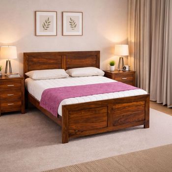Cube Sheesham Bed - Sizes Available