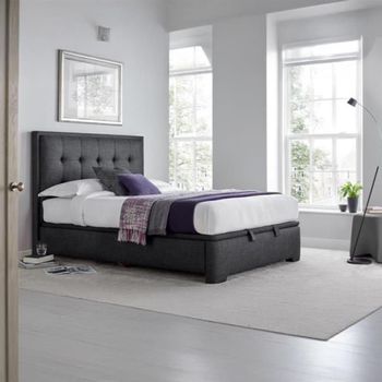 Falstone Ottoman Storage Bed - Pendle Slate Fabric - Sizes Available